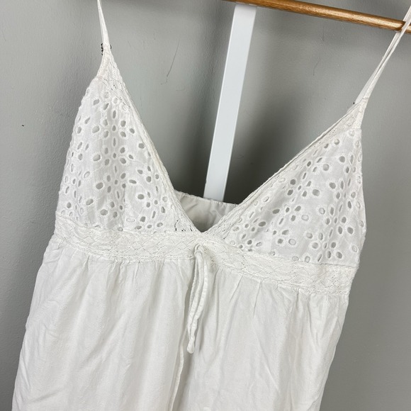 Princess Polly Tops - Princess Polly Tank Top Cami Womens 4 White Sleeveless Eyelet Boho‎ Western